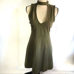 NWT EXPRESS Deep plunge line A Line Dress size L